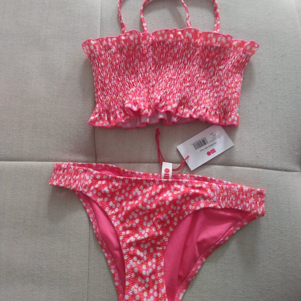 Solid and striped n bikini top (S) and bikini bottom (M)